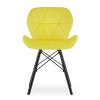 Stolička LAGO Velvet - žltá / nohy čierne x 3