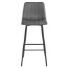 POZZA Barová stolička - tmavosivý zamat / čierne nohy x 3