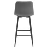 POZZA Barová stolička - tmavosivý zamat / čierne nohy x 3