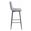 Barová stolička ARCETO - strieborno-sivý zamat / čierne nohy x 2