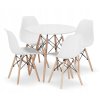 Okrúhly stolový set TODI 80cm biely + 4 stoličky OSAKA biely