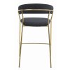 Barová stolička BADIA - čierny zamat / zlaté nohy x 1