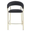Barová stolička BADIA - čierny zamat / zlaté nohy x 2