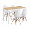 Súprava obdĺžnikový stôl TESSA 120x60 dub + 4 stoličky OSAKA biela