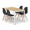 Súprava obdĺžnikový stôl TESSA 120x60 dub + 4 stoličky OSAKA čierna