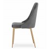 Stolička IMOLA - tmavosivý zamat / nohy vo farbe dreva x 1