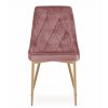 Stolička IMOLA - ružový zamat / nohy vo farbe dreva x 1