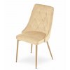 Stolička IMOLA - béžový zamat / nohy vo farbe dreva x 2