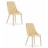 Stolička IMOLA - béžový zamat / nohy vo farbe dreva x 2