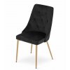 Stolička IMOLA - čierny zamat / nohy vo farbe dreva x 2