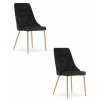 Stolička IMOLA - čierny zamat / nohy vo farbe dreva x 2