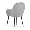 Stolička LUGO - strieborný sivý zamat / čierne nohy x 1