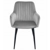 Stolička SOLDEN - strieborno-sivý zamat / čierne nohy x 1