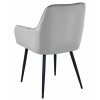 Stolička SOLDEN - strieborno-sivý zamat / čierne nohy x 1