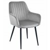 Stolička SOLDEN - strieborno-sivý zamat / čierne nohy x 1