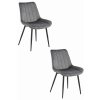 Stolička SOSA - tmavosivý zamat / čierne nohy x 2