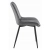 Stolička SOSA - tmavosivý zamat / čierne nohy x 3