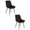 Kreslo BERA - čierny zamat / čierne nohy x 2