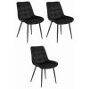 Kreslo BERA - čierny zamat / čierne nohy x 3