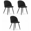 Stolička BELLO - čierny zamat / čierne nohy x 3
