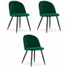 Stolička BELLO - zelený zamat / čierne nohy x 3