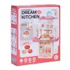 Detská kuchynka so zvukmi, LED svetlami, drezom, 10 doplnkov, ružová