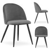 Stolička BELLO - tmavosivý zamat / čierne nohy x 1