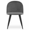 Stolička BELLO - tmavosivý zamat / čierne nohy x 2