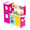 Veľká drevená hracia kuchyňa pre deti Farebná s otváracou chladničkou, rúrou, mikrovlnnou rúrou