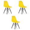 Stolička OSAKA žltá / nohy čierne x 3