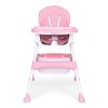 Detská stolička na kŕmenie s podnosom a košíkom, 5-bodové bezpečnostné pásy, ružová farba,