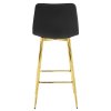 Barová stolička ARCETO - čierny zamat / ZLATÉ nohy x 3