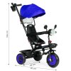 detský trojkolový kočík 3 v 1 s otočným sedadlom, strieška, modrý,