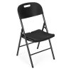 Sada 2 skladacích stoličiek, cateringová súprava, kov, HDPE, čierna,