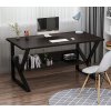 Počítačový stôl, kancelársky stôl s policou, 100x60 cm, čierny