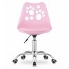 Kreslo PRINT Ružová umelá koža otočná s chrómovou základňou