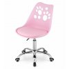 Kreslo PRINT Ružová umelá koža otočná s chrómovou základňou