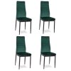 Stoličky s tvarovaným operadlom - GREEN VELVET - sada 4 ks