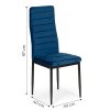 Stoličky s tvarovaným operadlom - BLUE VELVET - sada 4 ks