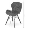 Stolička LAGO ekokoža - čierna / nohy čierne x 3