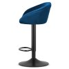 EAST Barová stolička - tmavomodrý zamat / čierny základ