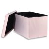 XL skladací puf s gombíkmi - 60x38x38cm zamatová ružová x 4
