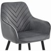 Kreslo NANA - tmavosivý zamat / čierne nohy x 1