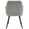 Kreslo NANA - strieborný sivý zamat / čierne nohy x 1