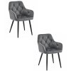 Stolička JORK - tmavosivý zamat / čierne nohy x 2