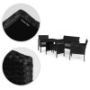 Súprava záhradného nábytku s povrchovou úpravou pripomínajúcou ratan - lavica, stôl, stoličky čierna