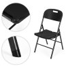 Sada 4 skladacích stoličiek - cateringová súprava, kov a HDPE, čierna