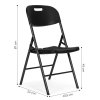 Sada 4 skladacích stoličiek - cateringová súprava, kov a HDPE, čierna
