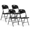 Sada 4 skladacích stoličiek - cateringová súprava, kov a HDPE, čierna