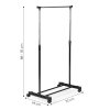 Univerzálny voľne stojaci vešiak na oblečenie s nastaviteľnou výškou a kolieskami